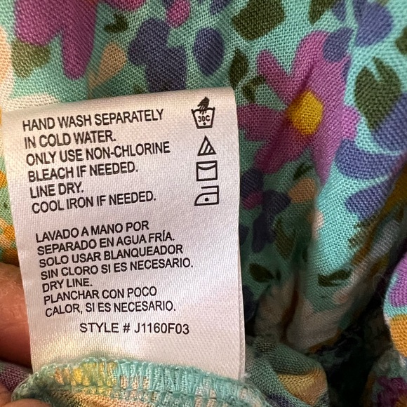 Patrons of Peace Floral Short sleeve drop waist tie neck tiered dress sz S - Picture 5 of 6